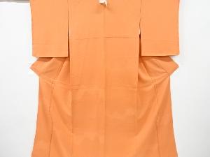 未使用品　変わり格子模様織り出し一つ紋色無地着物